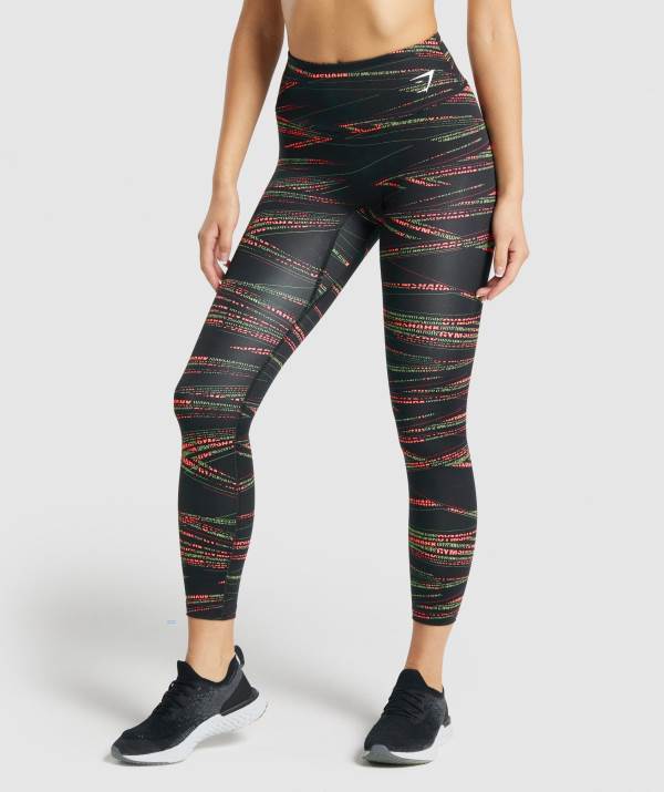 Damske Legíny Gymshark Zone Graphic Čierne | NC0149856